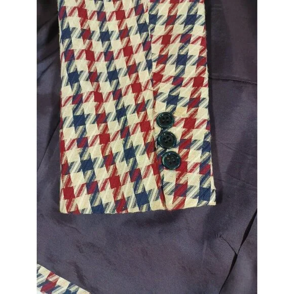 Ted Lapidus Paris Vintage Haute Couture 1970 Houndstooth Women Blazer Jacket M - Picture 16 of 16